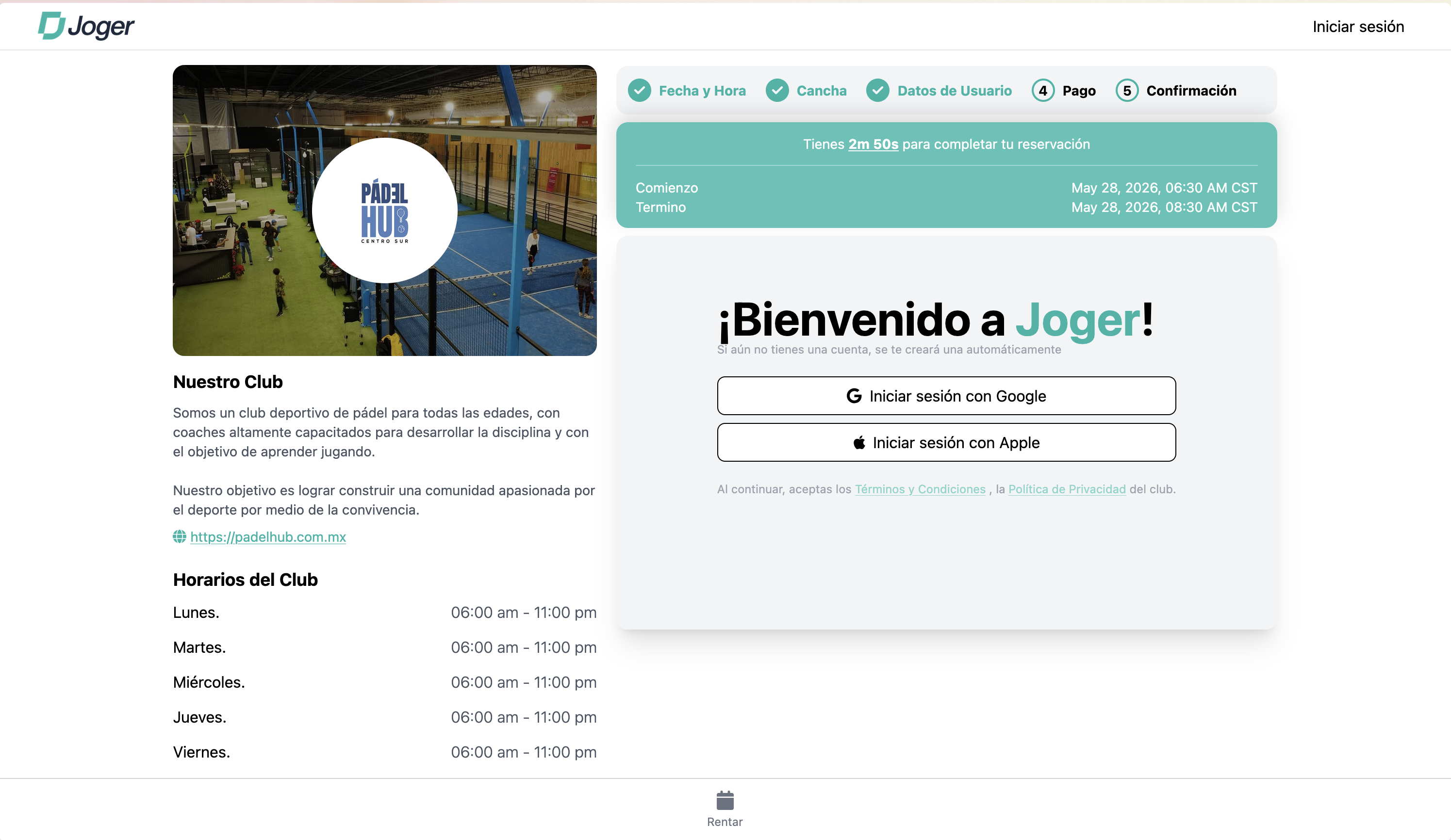 Automating sports club operations with Joger. project interface
